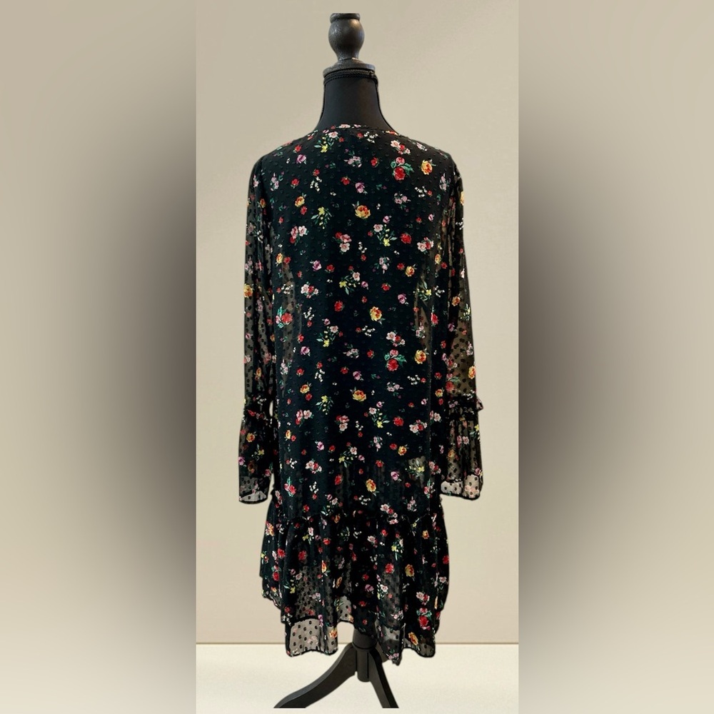 Banana Republic Drop-waist Sheer Dress with Tiered Sleeves and Skirt